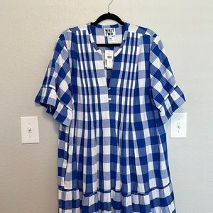 Anthropologie Plus Size Gingham Maxi Dress